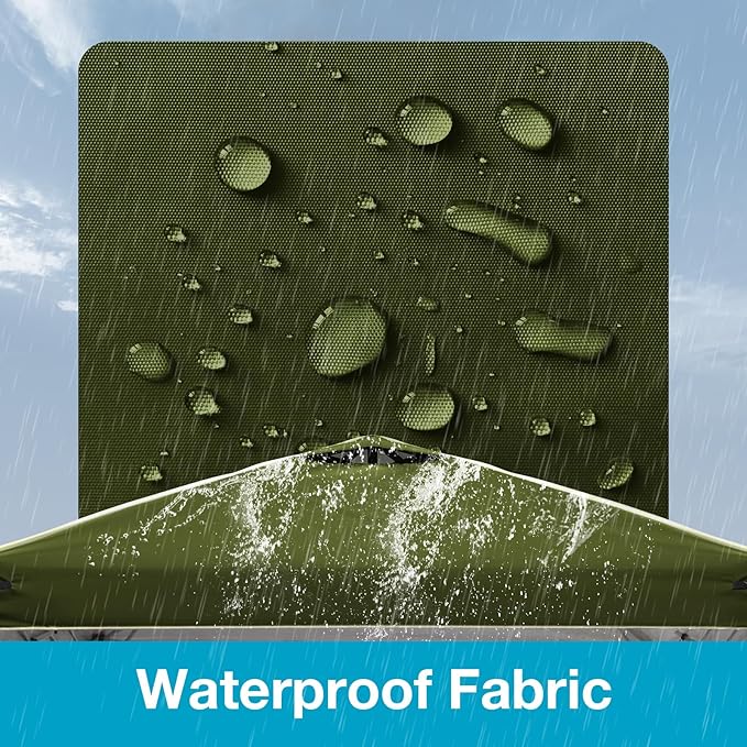 10x10 Canopy Replacement Top Cover with Air Vents for ez up Pop up Canopy Gazebo Tent with Adjustable Straps, Waterproof & Anti-UV for Outdoor Shade (Frame Not Included) (Army Green)