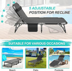 ABORON Patio Lounge Chair, Folding Guest Bed Cot for Adults, 500LB Heavy-Duty Capacity, Portable Extra Bed with Comfort Mat, Quick Fold Design for Indoor Guest Stays & Temporary Use