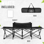 Toddler Cot Bed: Kids Travel Camping and Portable Folding Cot, Great for Outdoors and Young Guests at Home. Comfortable Sleeping Bed Easy to Store and Use (White)