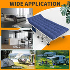 Camping Cot with Mattress Comfortable and Sturdy Load up to 450LB Cots for Sleeping Camping Bed with Carry Bag Folding Cot for Home Vacation Office Outdoor Indoor