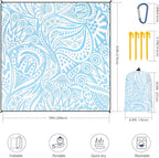Beach Blanket Waterproof Sandproof Extra Large Beach Mat 79" X 83"/120"x108"for 1-8 Adults Quick Drying Durable Outdoor Picnic Mat for Beach Travel Camping Hiking