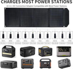 60W Portable Solar Panel,60 Watt Foldable Solar Panels Chargers with QC3.0 USB-A USB-C DC5521,IP67 Waterproof Power Emergency for Small Power Station Camping Hiking Outdoor