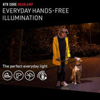 Ledlenser H7R Core Rechargeable Headlamp - Black - 1000 Lumens Boost & 250m Beam Headlamp - IP67 Waterproof Hard Hat Light - Magnetic Charge & Stepless Dimming Flashlight