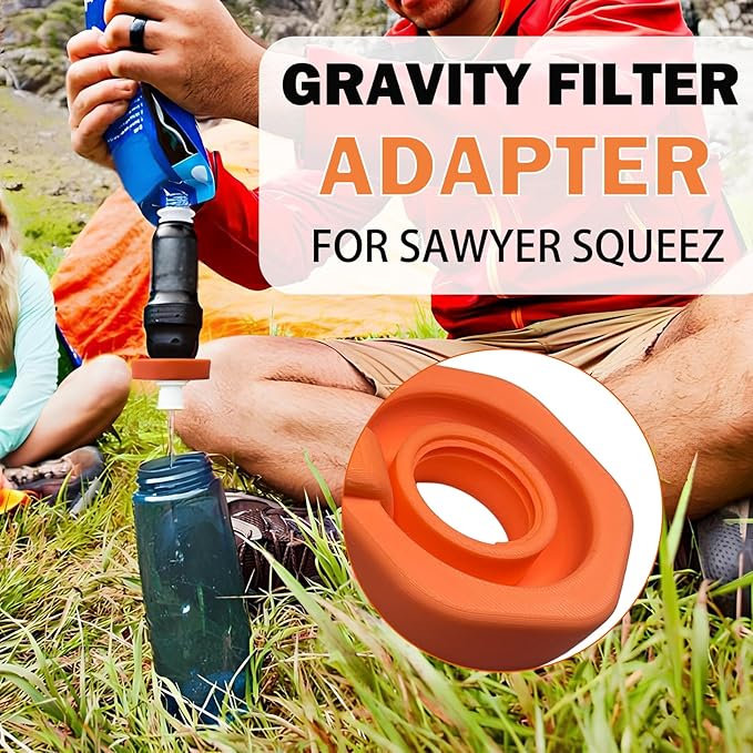 Compatible with Nalgene Wide Mouth Bottles, Water Filter Adapter for Sawyer Squeeze - Water Filtration fixtures for Camping & Hiking.Leak-Proof, Fast Connect-Perfect for Outdoor Adventures (Black)