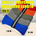VVAAGG 1000 Blue Paracord Rope 100FT, 4mm Parachute Cord Utility 12 Strand Nylon Rope for Camping, Tent, Clothsline, Outdoor Hiking, Fishing (Blue, 100FT)