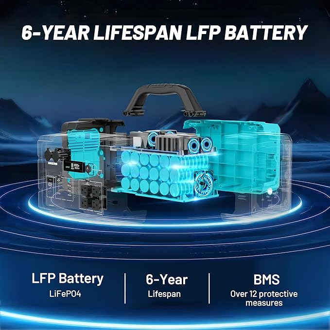Solar Generator 1800W IB-1800 Portable Power Station with 200W Solar Panel Included, 1024Wh LiFePO4 Battery with 120V AC Outlet for RV Camping Outdoor Home Emergency Backup, Fast Charging