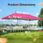 Quictent 10x20 Pop up Canopy with Sidewalls Easy up Canopy Tent Instant Shelter with Windows for Outdoor Event Party