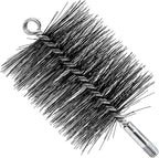 4 Inch Chimney Cleaning Brush Stainless Steel Wire Sweep Kit, Double Spiral Round Flue Pipe Duct Rust Removal Tool, Fireplace Burning Stove Pipes Cleaner Accessories for Dryer Tent Pipe Chimney Boiler
