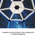 COBIZI 12x12 FT Pop Up Canopy Stargazing Tent, Gazebos On Clearance with Removable Roof,Instant Screened in Gazebo, Screen Tents Portable carpas para Patio for Outdoor Camping,Backyard, Garden, Blue