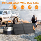 GRECELL Portable Solar Generator 500W with Solar Panel 100W, Portable Power Station 500W AC Outlet, Solar Panels 21.5V 5.5A for Home Use Outdoor Camping Backup Emergency