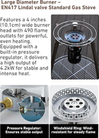CAMPINGMOON Skottle Grill Cooking System Kit 18 inch Carbon Steel Pan Adjustable Legs Portable Camp Cooking Gear with Carry Bag (Skottle isobutane stove set GR-901)
