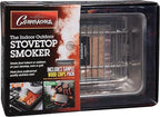 Camerons Indoor Outdoor Stovetop Smoker - Stainless Steel Barbecue Smoker Box w/Oak Wood Chips & Recipes - Works On Any Heat Source, Stovetop or BBQ Grill for Smoking Meats - Grilling Gift for Men