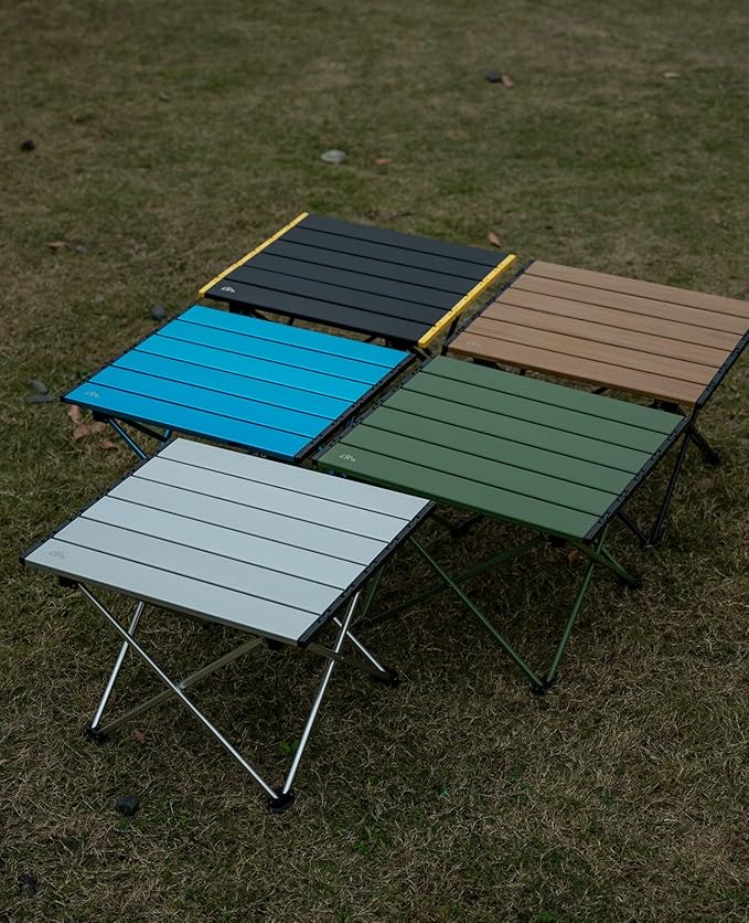 iClimb Ultralight Compact Camping Folding Table with Carry Bag (Black - L)
