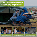 ATEPA Wearable Sleeping Bag, Recycled Warm Winter Camping Blanket Wearable Poncho for Outdoor, Stadium Sports Women Men