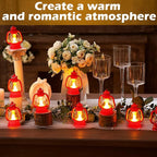 Ferraycle 12 Pcs Mini Lantern Decor 4 Inch Western Lantern Table Centerpiece Small Vintage Camping Hanging Lamp Ornaments Bulk for Cowboy Cowgirl Wedding Halloween Christmas (4 Inch,Red)