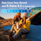 Hikenture 4 INCH Thick Self Inflating Sleeping Pad 9.5 R Value, Comfort Plus Camping Mattress with Pump Sack, Inflatable Foam Insulated Camping Pad, Camping Mat 4-Season (Light Blue, Double (80"×52"))
