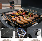 MASTER COOK Single Burner Propane Gas Grill, 11,500 BTU Portable Tabletop Barbecue Grill with Cart for Patio, Camping, Travel