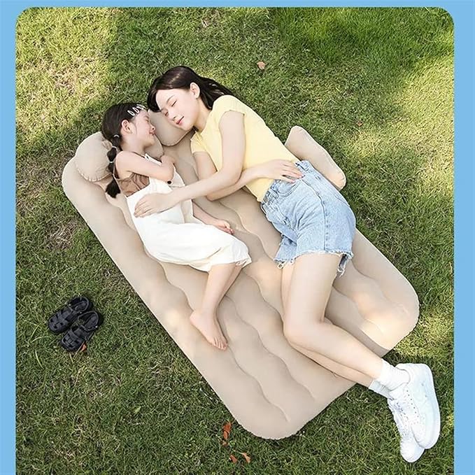 Camping Inflatable Mattress, Car Inflatable Bed, Automatic Pump Air Mattress, Portable Sleeping Mat, Long-Distance Travel Comfort Accessories (Blue)