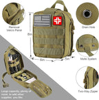 Emergency Survival Kit and First Aid Kit, 142Pcs Professional Survival Gear and Supplies Equipment with Molle Pouch, Gift for Christmas Men Dad Husband Camping Hiking Hunting Outdoor Adventure
