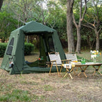 Inflatable Camping Tent with Hand Pump Waterproof Outdoor Blow up Tent 2-8 Person Oxford 4 Season Glamping Air Tent Cabin House with Mesh Windows & Door