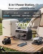 Portable Power Station with Foldable Solar Panels 40w, DaranEner 300w Lifepo4 Battery 60W USB-C Pd, 192Wh Fast Recharge Home Backup Power Bank, Lightweight Solar Generator for Camping, Outdoor Travel