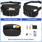 Fanny Pack Cooler, Insulated Waist Pack Snack Bag, Portable Hip Pack for Beach, Camping and Hiking, Black