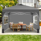 GDY 8x8FT Pop Up Canopy Tent with One Push Setup, Easy to Install with 4-Sidewalls for Events, Parties, Camping, Outdoor Gazebo with 4-Sandbags, Grey.