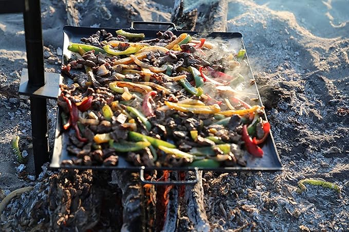 GameMaker Open Fire Cooking Grill – Portable Campfire Grill for Open Flame Cooking, Firepits, Outdoor Fire Rings & Camping – Heavy-Duty, Easy Setup & Adjustable Height