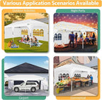 COBIZI 10x20 Pop Up Canopy: Canopy Tent with Patented Center-Lock Tech | Quick-Setup,UV-Reflective & Detachable Walls | 210D Waterproof |3 Height Adjustments for Parties,Weddings,Outdoor Events(White)