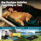 Self Inflating Sleeping Pad with Waterproof Tarp, 3.2" Extra Thick Built-in Electric Pump Air Mattress for Car Camping, R-Value 9.5 All-Season Winter Gear, Roll-up Compact Mat