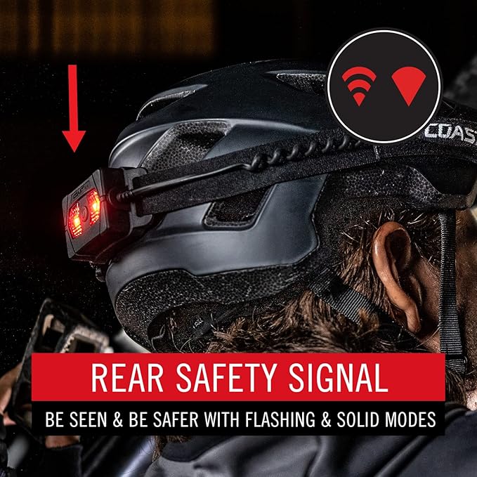 Coast RL10 560 Lumen Dual Color LED Headlamp with Flood and Spot Beams, Variable Light Control, C.O.B., Alkaline Dual Power, Non-Slip Band, 3 x AAA Included