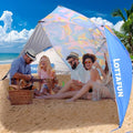 Beach Shelter Umbrella Premiere UPF 50+ Umbrella Shelter for Sun and Rain Protection for Adult (10-Foot,Blue Stripe)