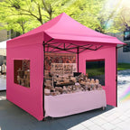 Quictent 10x10 Heavy Duty Pop up Canopy Tent with Sidewalls, Commercial Grade Instant Shelter with Wheeled Bag for Outdoor, Parties, Markets, 600D PU Coated UPF 50+ Sun Shield