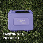 Gas One Butane Fuel Camp Stove – Crate Series - Mini Stove for Camping, Hiking – Portable Gas Stove with Spiral Flame – Even Heat Distribution – Modern and Easy to Use (Violet)
