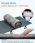 KingCamp Cot Pad for Camping, Comfortable Lightweight Mat, Puffy Soft Warm Non-Slip Cot Mattress Topper for Outdoor, Backpacking, 75"* 25", Grey