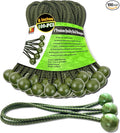 6 inch 100 Piece Heavy Duty 5mm Ball Bungee Canopy Cord by Wellmax, Green Camo Color