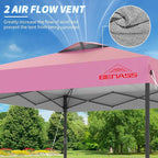 10x10 Pop Up Canopy, Easy Up Canopy Tent, Heavy Duty Tents for Parties, One Person Set Up Event Tent, Pink