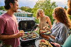 Weber Lumin Portable Outdoor Electric Barbecue Grill for Small Spaces and Travel, Ice Blue