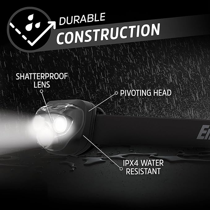Energizer LED Headlamp PRO, IPX4 Water Resistant Headlamps, High-Performance Head Light for Outdoors, Camping, Running, Storm, Survival LED Light for Emergencies (Batteries Included) (Pack of 8)
