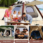 Automatic Inflatable Tent with Air Pump, Family Tents for Camping, Windproof Waterproof 3 Person Tent, Easy Set Up in 2-3 Min, Camping Essentials for Backyard Outdoor
