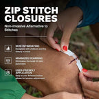 Zip Stitch Wound Closure Strips - First aid Kit - Repair Wounds Without Stitches - Zipstitch Sutures - Laceration Closures - 3 PCS