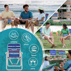 #WEJOY Folding Beach Chair for Adults, Lightweight Beach Chair with Shoulder Straps, High Back Camping Chairs with Hard Armrest, Supports 300lbs for Outdoor Lawn Concert
