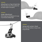 Claymore Capon 120H (Tan) - LED Rechargeable Clip-On Cap Headlamp, Lightweight Hat Light for Camping, Running, Hiking, Emergency & Industrial Use, Waterproof, USB-C, Up to 45 Hours of Battery Life.