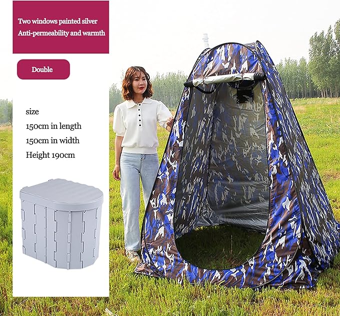 Camping Tent,Shower Tent, Foldable Toilet Privacy Tent Outdoor Camping Toilet with lid 12 Cleaning Bags Outdoor Bathroom Changing Dressing Room Privacy Shelters