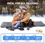 Elegear CumbreX™ Air & Foam Camping Sleeping Pad, HexaFoam Camping Mattress Pad with Built-in Foot Pump Memory Foam Camp Pad 4-Season R-Value 9.5 Camp Sleeping Mat for Travel/Car/Tent, Gray