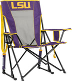 GCI Outdoor Comfort Pro Rocker Camping Chair | Portable Folding Rocking Chair with Durable Armrests & Drink Holder | Official Collegiate Licensed Sideline Sports Chair | LSU Tigers