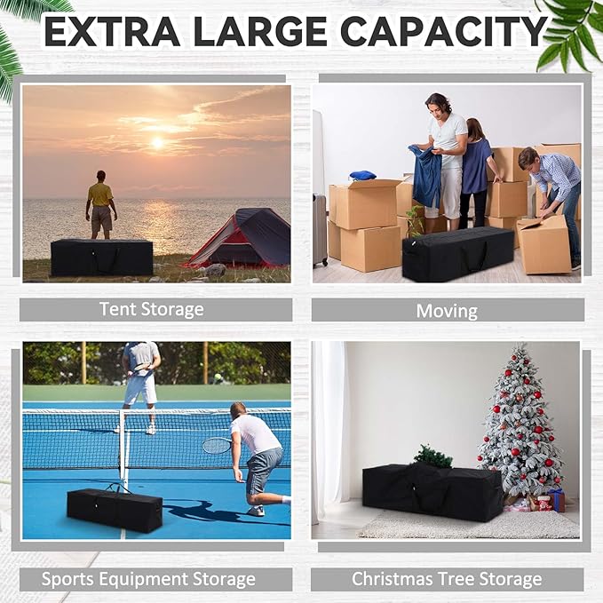 46 x 12.5 x 12.5 Inch, 120 L Extra Large Duffle Bag Camping Tent Storage Bag Heavy Duty Waterproof Sports Equipment Carrying Case for Tent Pole Travel Canopy Hammock Tripod Fishing Outdoor