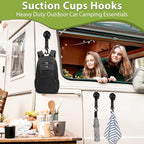 Maitys Heavy Duty Suction Cups with Hooks Tie Down Strong Suction Cup Anchor Car Camping Accessories Vacuum Outdoor Hanging Hooks for Car Boat Awning Camping Tent Trap