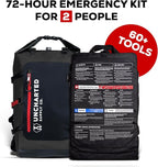 Uncharted Supply Co. The SEVENTY2® Pro 2-Person Survival System – 72 Hour Emergency Preparedness Kit with 60+ Tools for Home, Car, Camping, and Disaster Readiness – Durable Waterproof Go Bag
