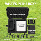 TXL Starlink Mini Battery Kit, Portable Power Case with 145Wh Power Supply & 40W Solar Panel, 200W AC Output, USB/DC Port, Emergency Power Kit for Camping, RV (Starlink Not Included)